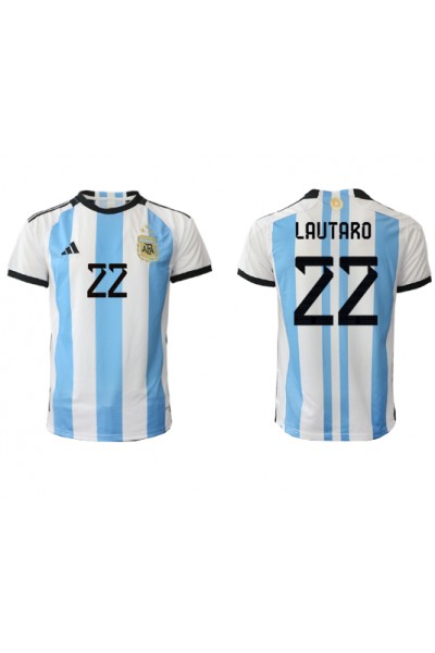 Fotbalové Dres Argentina Lautaro Martinez #22 Domácí Oblečení MS 2022 Krátký Rukáv